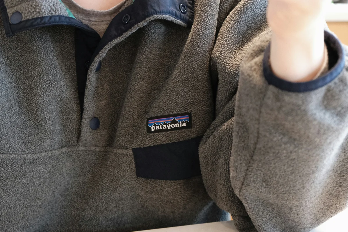 Inside a Patagonia store showcasing eco-friendly clothing and gear